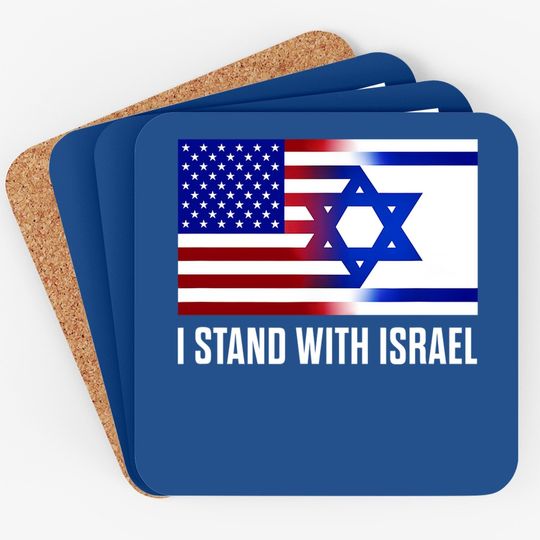 I Stand With Israel Patriotic Flag Coaster