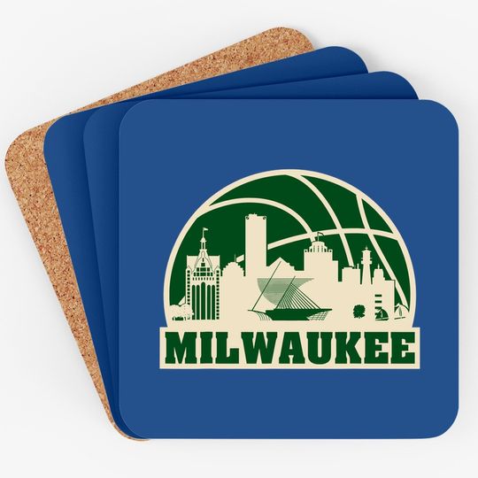 Milwaukee Basketball Vintage Cityscape Coaster