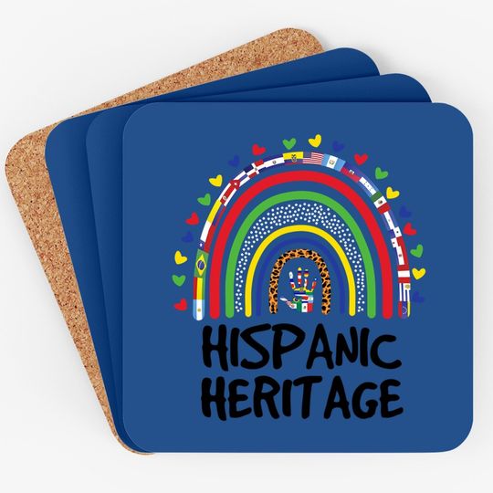 National Hispanic Heritage Month Rainbow All Countries Flags Coaster