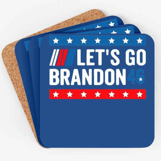 Let's Go Brandon Tee Conservative Anti Liberal Us Flag Coaster