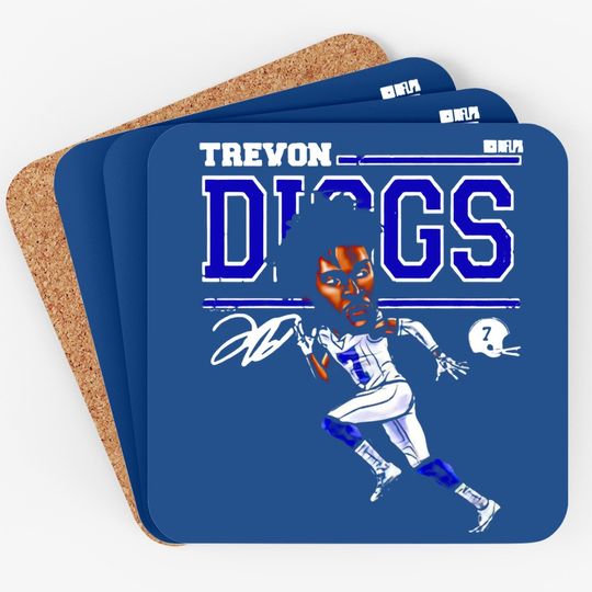 Dallas Cowboys Trevon Diggs Cartoon Signature Coaster