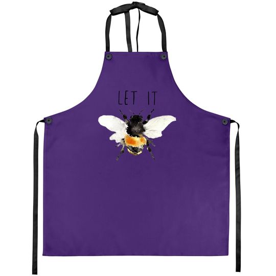 Vintage Let It Bee Letter Print Apron Summer Short Sleeve Cute Bee Graphic Tees Tops
