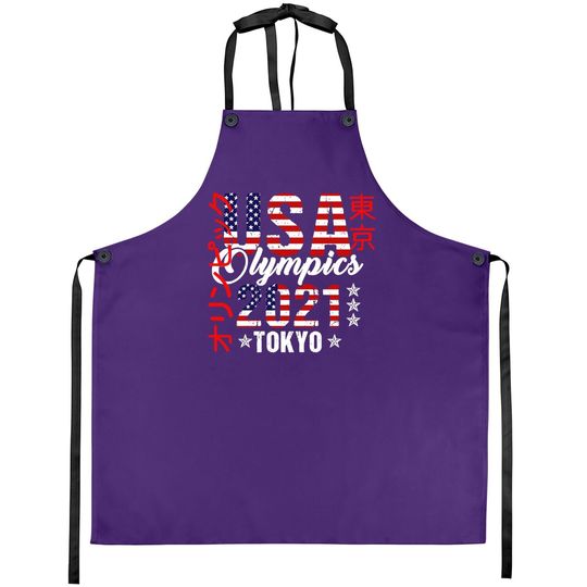 Tokyo Olympic Apron Team Usa Apron For American Flag Tokyo Olympics 2021 Apron
