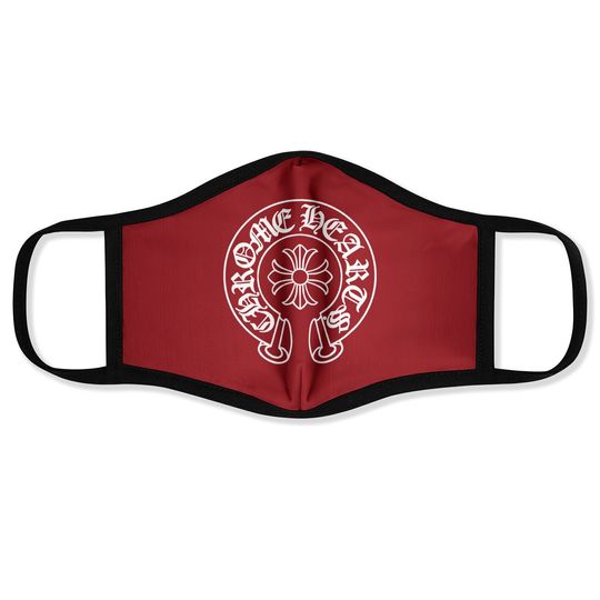 Chrome Heart Print Face Mask Crew Neck Face Mask