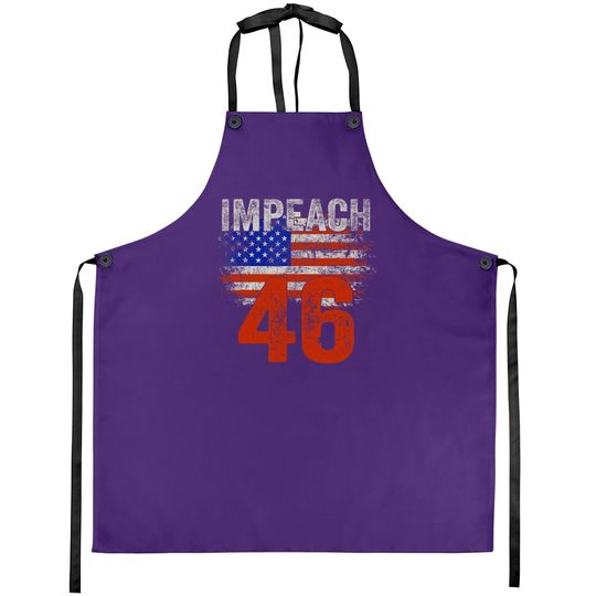 Vintage Impeach 46 Anti Joe Biden Not My President Us Flag Apron