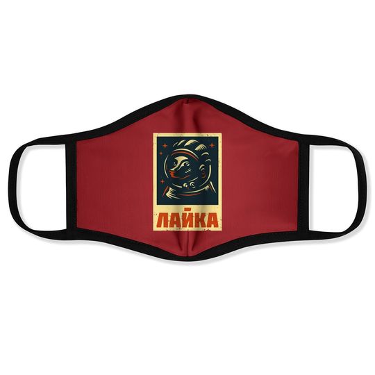 Laika Dog Sputnik Space Travel Face Mask