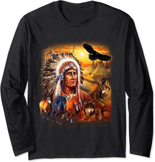 Native American The Mountain Indian Long Sleeve