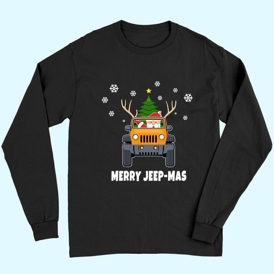 Merry Jeepmas Funny Christmas Jeep Lovers Classic Long Sleeves