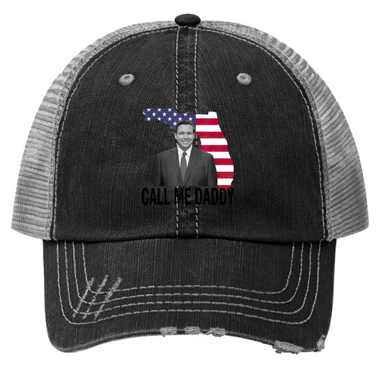 Daddy Desantis Florida America Flag 4th Of July Trucker Hat