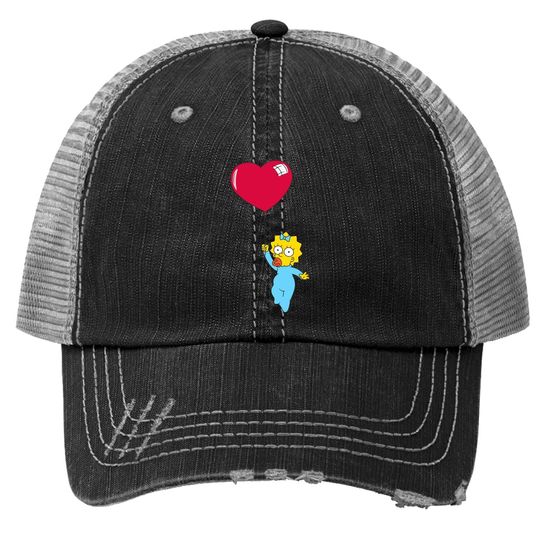 The Simpsons Maggie Heart Balloon Valentine's Day Trucker Hat