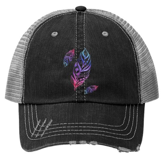 Colorful Feathers Indian Heritage Native American Trucker Hat