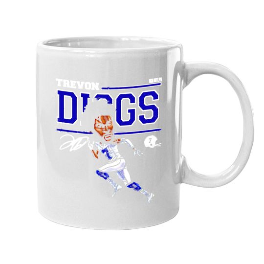 Dallas Cowboys Trevon Diggs Cartoon Signature Coffee Mug
