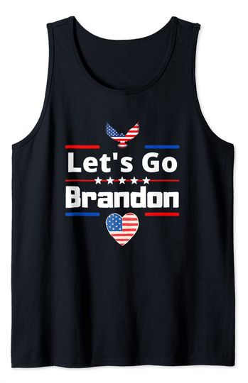Let's Go Brandon Conservative Anti Liberal US Flag Tank Top