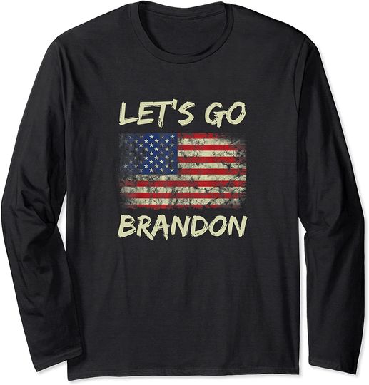 Let's Go Brandon Tee Conservative Anti Liberal US Flag Long Sleeve