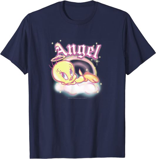 Angels T-shirt Looney Tunes Tweety Bird Angel in Clouds T-Shirt