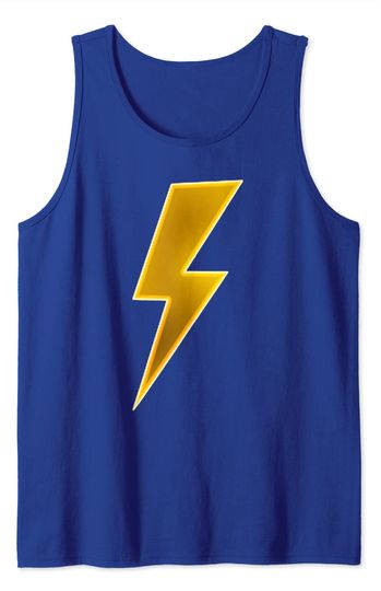 Discover Yellow Lightning Bolt Thunder Print Bleu Tank Top