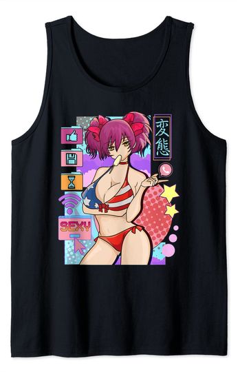 Sexy Anime Girl Waifu Japanese Cosplay Tank Top