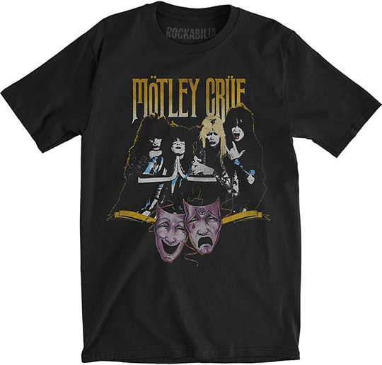 Motley Crue Men's Theatre Vintage Slim Fit T-Shirt Black