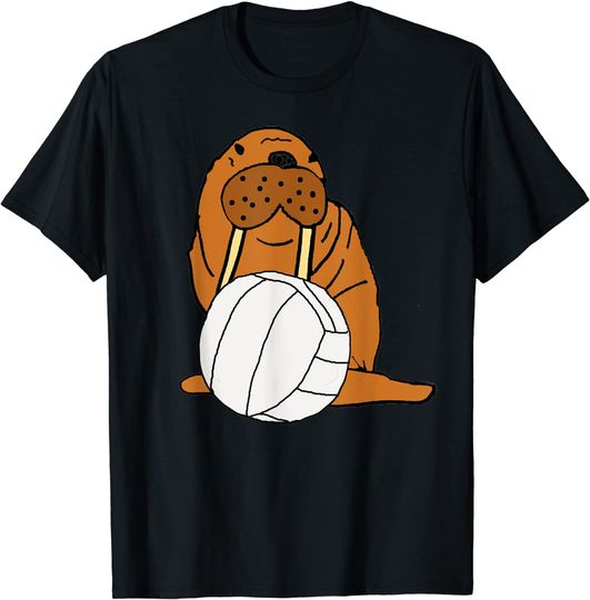 Cartoon Volleyball T-shirt Smiletodaytees Funny Walrus Playing