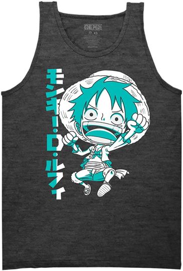 One Piece Jolly Roger Tank Top Ripple Junction One Piece Adult Unisex Super Deformed Luffy Light Weight Crew Muscle