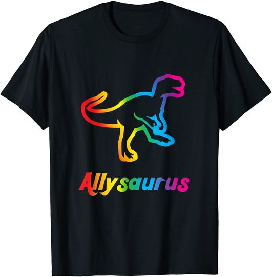 Ally T-shirt Proud Ally Allysaurus Gay Pride Parade Rainbow Dinosaur