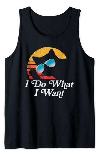 Cat Middle Finger I Do What I Want Tank Top