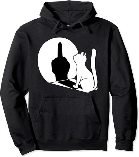 Cat Middle Finger Cat Middle Finger Cat Statement Funny Middle Finger Pullover Hoodie