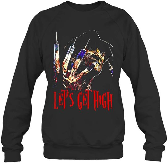 Let's go Photo Freddy Krueger Horror 80s Scary Halloween Movie Character Sweatshirt Personalized Gift Long T Shirt Hoodie for Men Women Black