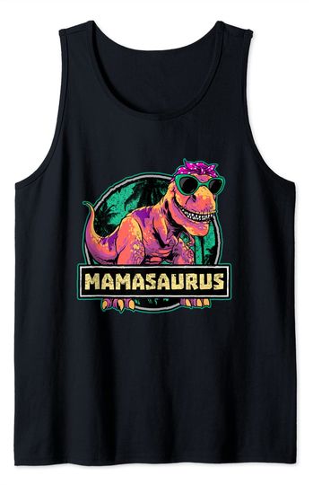 T-rex Meme Tank Top Mama Saurus Dinosaur Womens