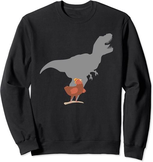 T-rex Meme Sweatshirt Funny Chicken Dinosaur Shadow