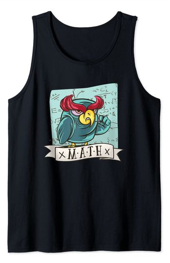 Angry Owl Tank Top Math Teacher Owl
