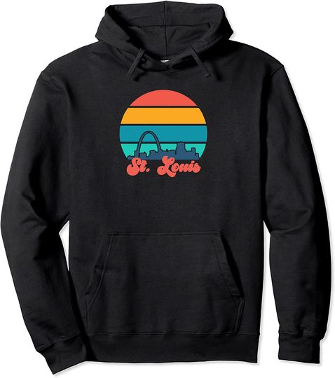 Missourian Souvenir Skyline Art Vintage 70s Retro St Louis Pullover Hoodie