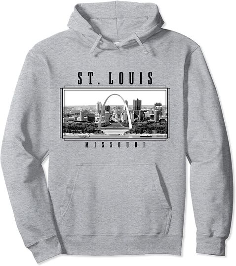 St. Louis Missouri Vintage Skyline Pullover Hoodie