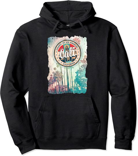 Cali Lifestyle Hoodie City Of Los Angles Cali Graphic Retro Pullover