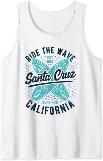 Cali Lifestyle Tank Top Santa Cruz Ride The Wave Summer Surf Surfer Girl