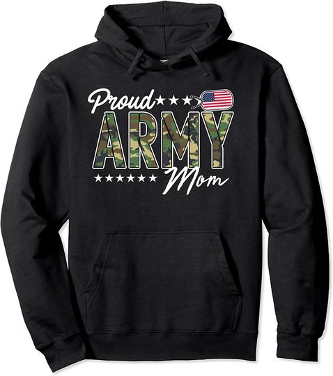 Soldier Drawing Hoodie OCP Proud Army Mom for Mothers of Soldiers and Veterans Pullover
