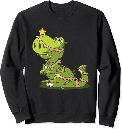 Christmas Dinosaur Tree Sweatshirt Tree Rex Funny Dinosaur T-Rex Christmas