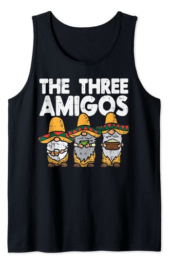 Cinco De Mayo Tank Top Three Amigos Mexican Gnomes Cute