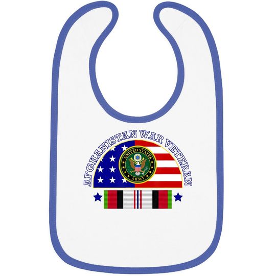 Army Afghanistan War Veteran Patch Image Baby Bib