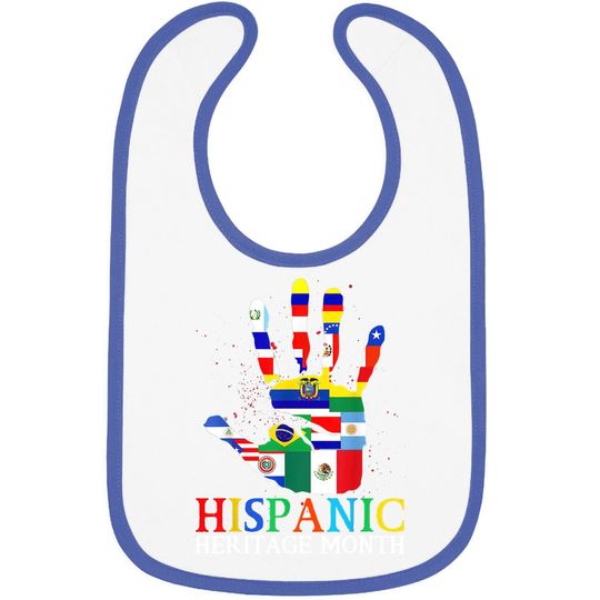 National Hispanic Heritage Flag Countries Hands Latino Baby Bib