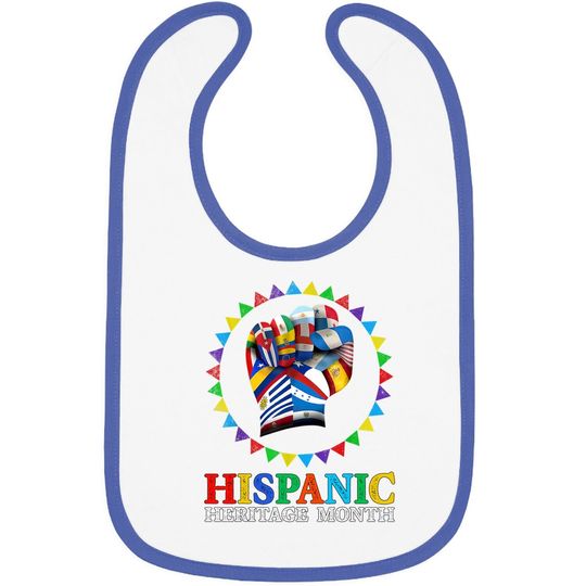 Hispanic Heritage Month Strong Latino Hand Countries Flag Baby Bib