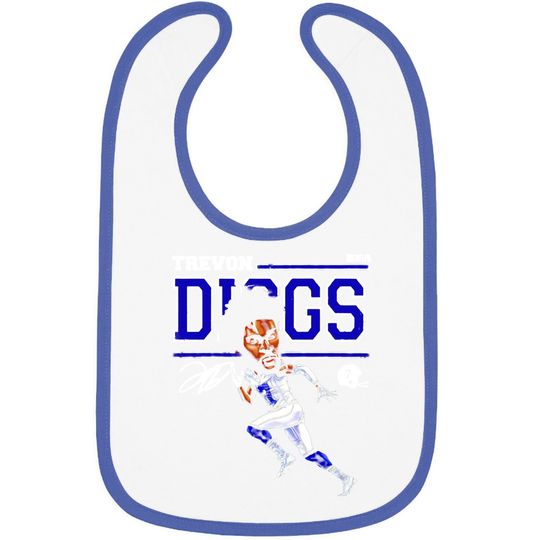 Dallas Cowboys Trevon Diggs Cartoon Signature Baby Bib