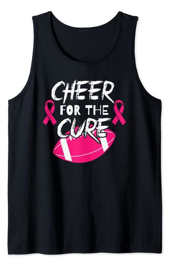 Cheer For The Cure Football Player Breast Cancer Awareness Tank Top