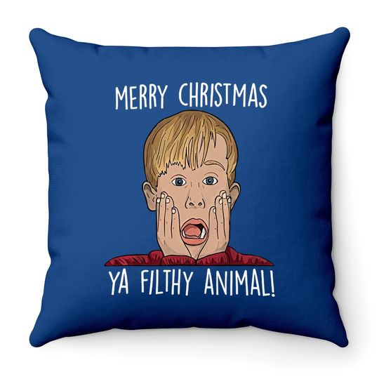 Home Alone Kevin Mccallister Merry Christmas Ya Animal Filtr Throw Pillow