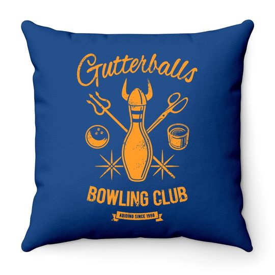 The Big Lebowski Gutterballs Bowling Club Throw Pillow