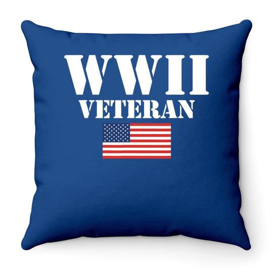 American Patriot Wwii Veteran Military World War 2 Veteran Throw Pillow