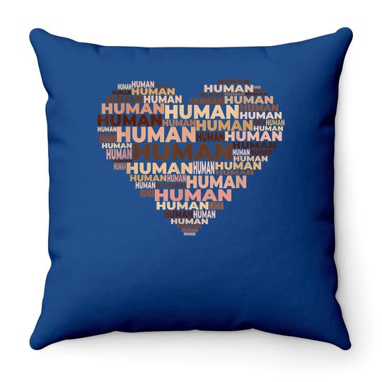 Human Skin Tone Heart Anti-racist Throw Pillow