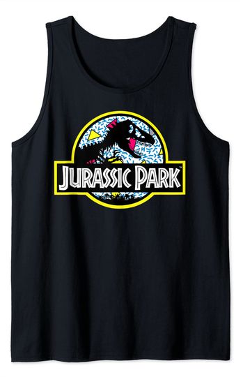 90s Tank Top Jurassic Park 90's Art Style Color Fill Movie Logo
