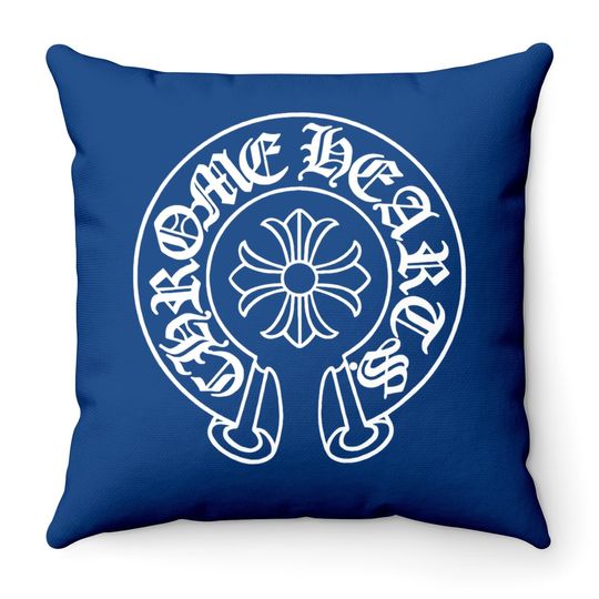 Chrome Heart Print Throw Pillow Crew Neck Throw Pillow