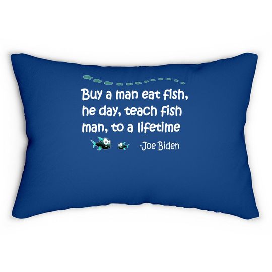 Anti Joe Biden Political Sarcastic Fishing Idiot Lumbar Pillow